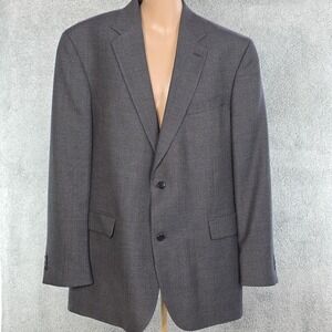 Vtg Dockers Blazer Mens 46L Gray Blue Wool Blend 2 Button Notch Lapel Sport Coat